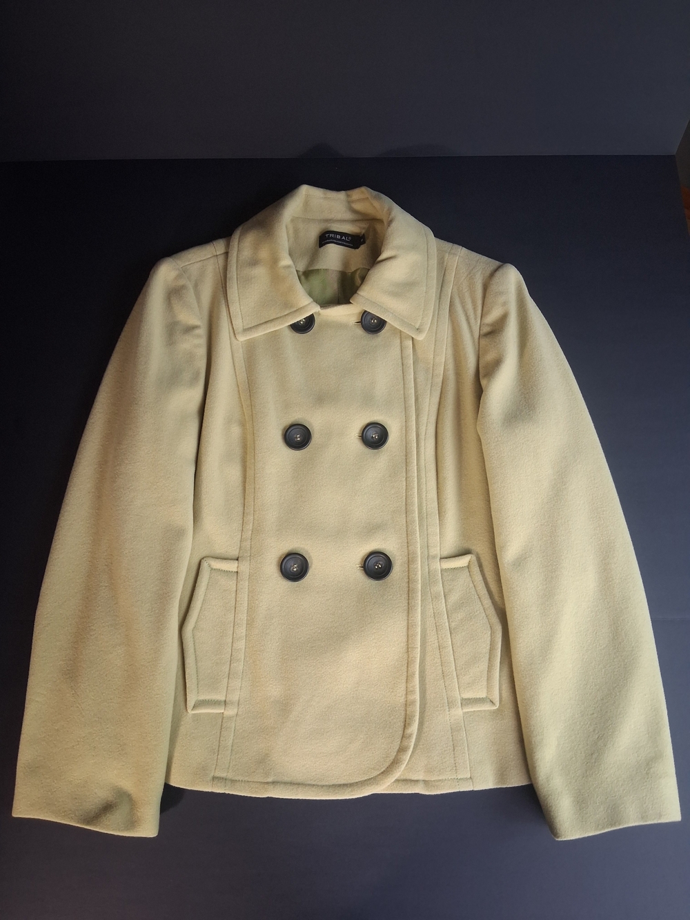 Womens Wool, Nylon, Cashmere-Blend Double-Breasted Jacket - Pea Green S-10 Fall